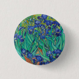 Bóton Redondo 2.54cm Van Gogh Irises. impressionismo floral azul