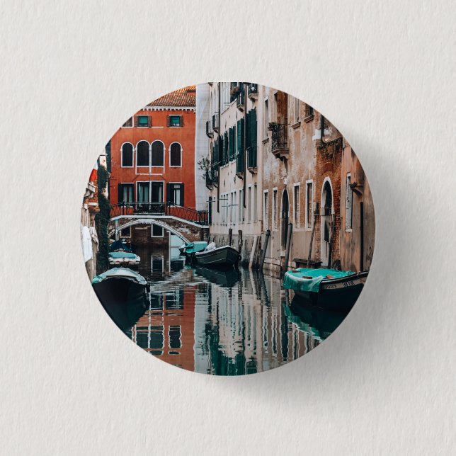 Bóton Redondo 2.54cm Venice Boats (Frente)