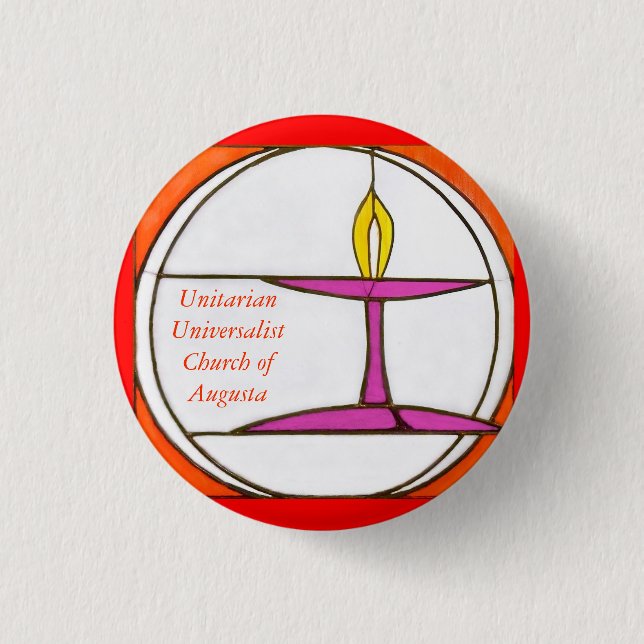 Bóton Redondo 2.54cm Vermelho do botão de UUCA (Frente)