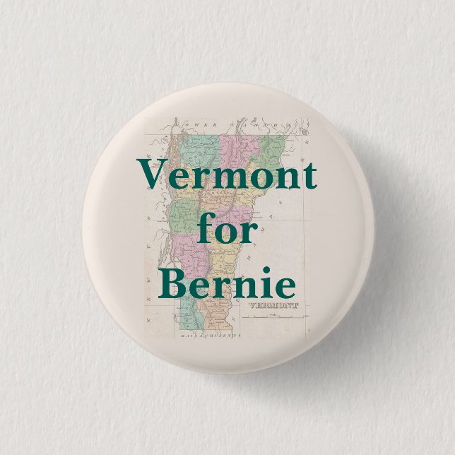 Bóton Redondo 2.54cm Vermont para Bernie 2016 (Frente)