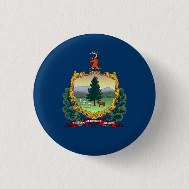 Bóton Redondo 2.54cm Vermonter Flag, Flag de Vermont (Frente)