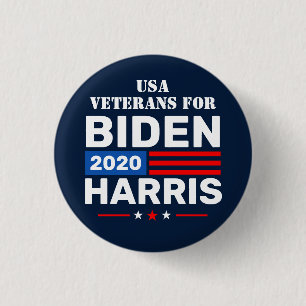 Bóton Redondo 2.54cm Veteranos dos EUA para a eleição de Biden Harris 2