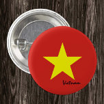 Bóton Redondo 2.54cm Vietnam button, patriotic Vietnamese Flag fashion<br><div class="desc">Buttons: Vietnam & Vietnamese Flag - love my country,  travel,  holiday,  national patriots / sports fans</div>