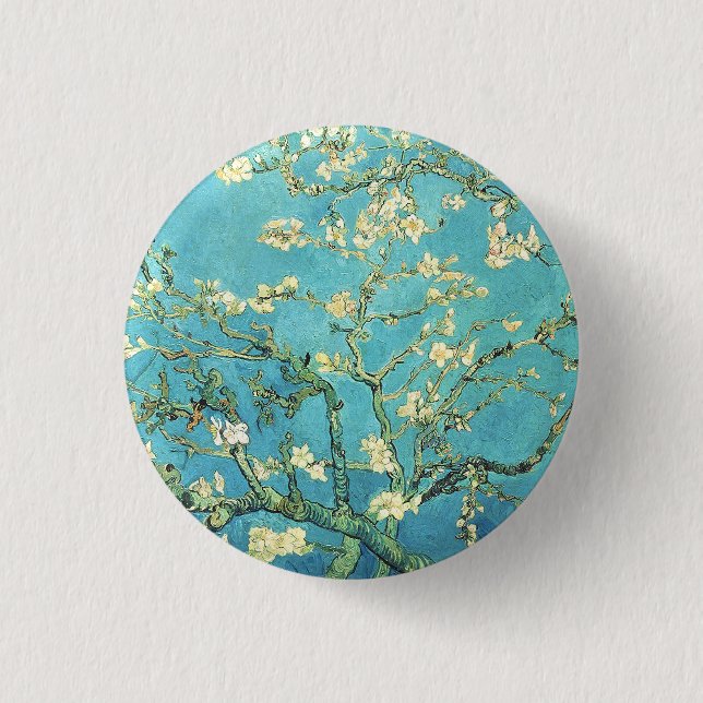 Bóton Redondo 2.54cm Vincent van Gogh Blossomong Almond Tree (Frente)