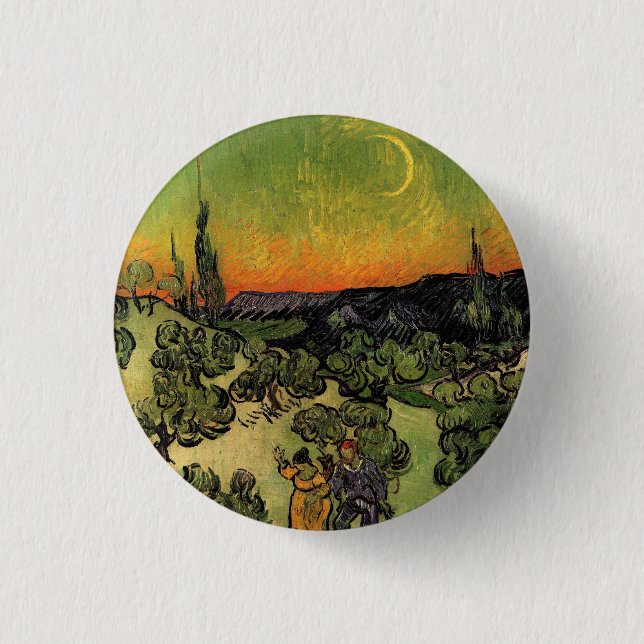 Bóton Redondo 2.54cm Vincent Van Gogh Moonlit Landscape (Frente)