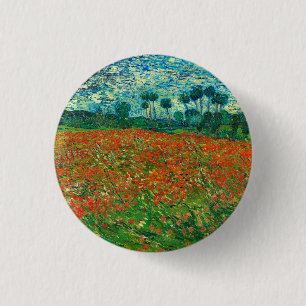 Bóton Redondo 2.54cm Vincent Van Gogh Poppy Campo de Belas Arte