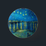 Bóton Redondo 2.54cm Vincent Van Gogh Starry Night Sobre O Ródano<br><div class="desc">Vincent Van Gogh Starry Night Sobre O Botão Ródano</div>