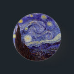 Bóton Redondo 2.54cm Vincent Van Gogh Starry Night Vintage Fine Art<br><div class="desc">Vincent van Gogh Starry Night Fine Art Painting Starry Night Starry Night é uma pintura do artista poste-impressionista holandês Vincent van Gogh. O céu azul à noite está cheio de nuvens, estrelas e uma lua crescente brilhante. A Noite Estrelada é a única noturna na série de visões da janela do...</div>