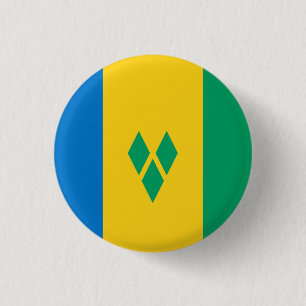 Bóton Redondo 2.54cm Vincy Flag, Bandeira do Santo Vincent & Grenadines