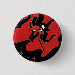 Bóton Redondo 2.54cm Vintage Art Nouveau Chap Book Ação de Graças