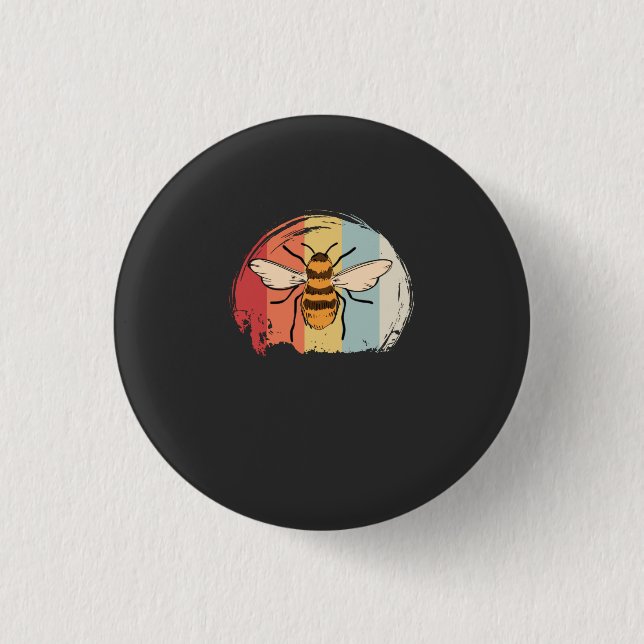 Bóton Redondo 2.54cm Vintage Bee (Frente)