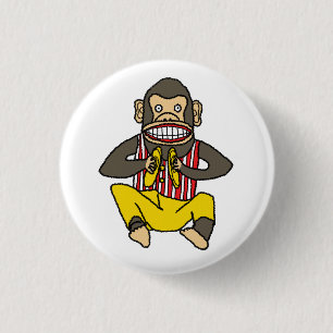 Bóton Redondo 2.54cm Vintage Clapping Monkey Toy