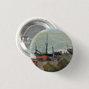 Bóton Redondo 2.54cm Vintage Claude Monet Barcos De Pesca