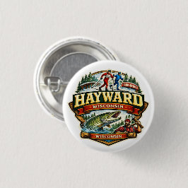 Bóton Redondo 2.54cm Vintage Hayward Wisconsin Birkebeiner Skiing