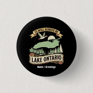Bóton Redondo 2.54cm Vintage Lake Ontario Retro Nature Scene Art