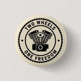 Bóton Redondo 2.54cm Vintage Motorcycle Engine Freedom Emblem