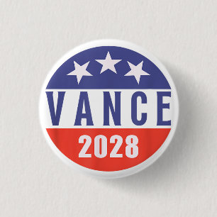 Bóton Redondo 2.54cm Vintage Retro Vance 2028 para Presidente Eleição