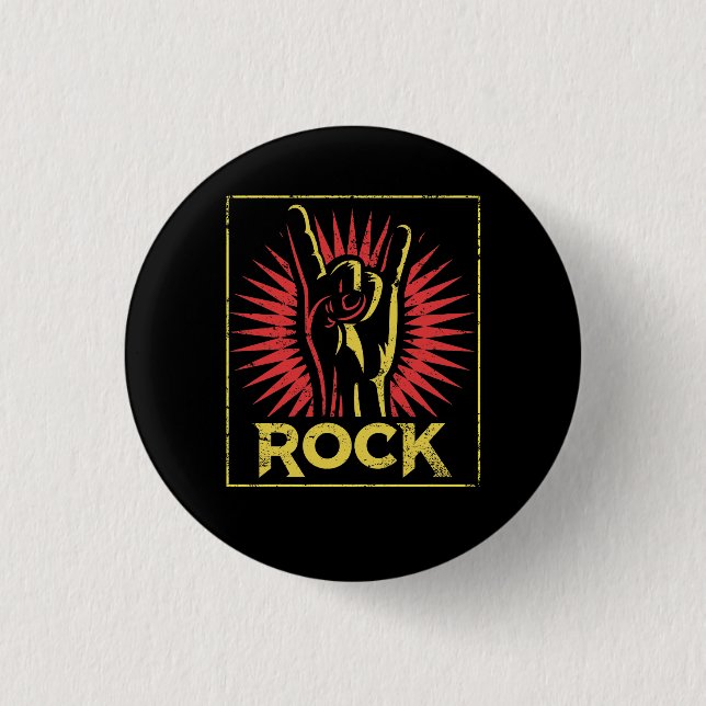 Bóton Redondo 2.54cm Vintage Rock n Roll - Retro da Banda do concerto (Frente)