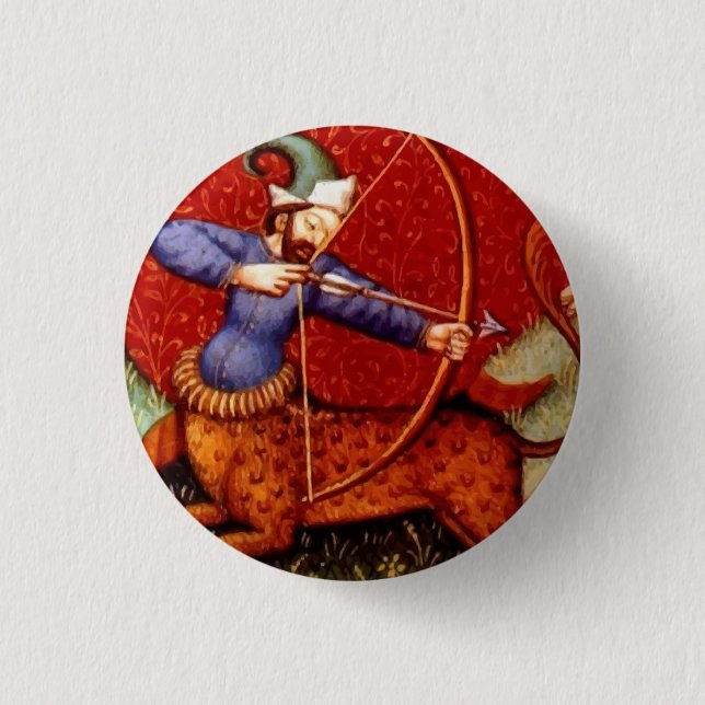 Bóton Redondo 2.54cm Vintage Sagittarius Medieval Archer (Frente)