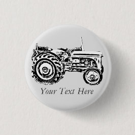 Bóton Redondo 2.54cm Vintage, velha cinza, trator de fergões