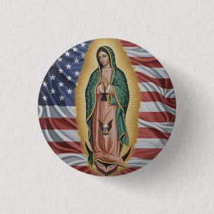 Bóton Redondo 2.54cm Virgem de Guadalupe - EUA