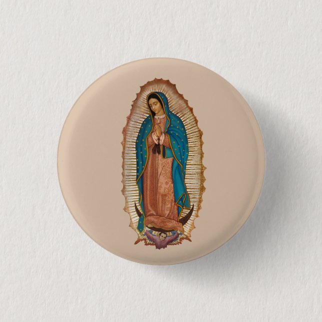 Bóton Redondo 2.54cm Virgen de Guadalupe (Frente)