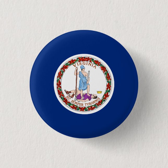 Bóton Redondo 2.54cm Virginia State Flag USA (Frente)
