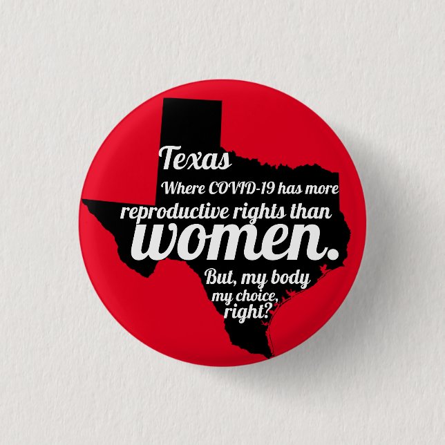 Bóton Redondo 2.54cm Vírus Feminista do Texas (Frente)