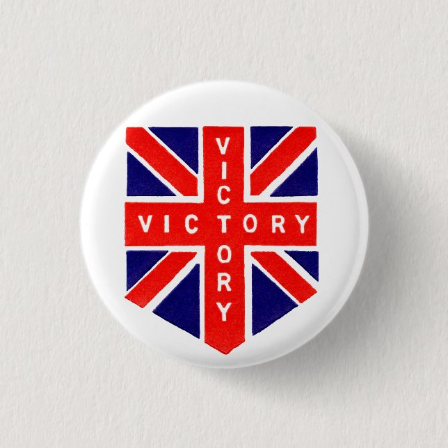 Bóton Redondo 2.54cm Vitória de WWII Union Jack (Frente)