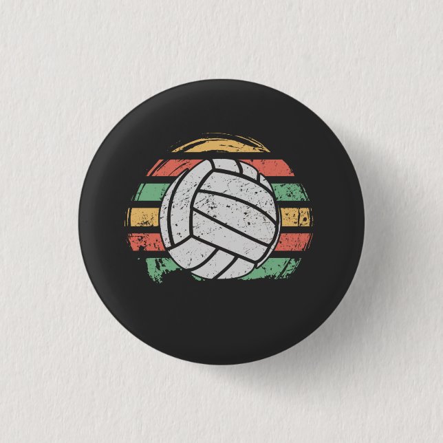 Bóton Redondo 2.54cm Voleibol de Retro Vintage (Frente)