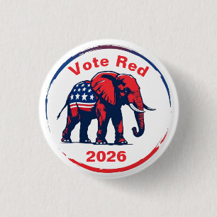 Bóton Redondo 2.54cm Votação Vermelho 2026
