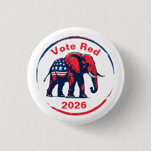 Bóton Redondo 2.54cm Votação Vermelho 2026