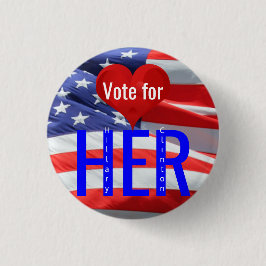 Bóton Redondo 2.54cm Votar nas eleições presidenciais de Hillary Clinto