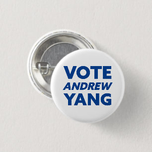 Bóton Redondo 2.54cm Vote Andrew Yang Nova Iorque Mayor White