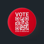 Bóton Redondo 2.54cm Vote Digitalizar Código QR para registrar texto pe<br><div class="desc">Vote Digitalizar código QR para registrar texto personalizado e botão vermelho de código QR. Texto branco totalmente personalizável sobre fundo de cores editável vermelho para que você possa personalizá-lo e torná-lo exclusivo. Simples estilo elegante minimalista.</div>