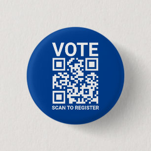 Bóton Redondo 2.54cm Vote Digitalizar Código QR para registrar texto pe