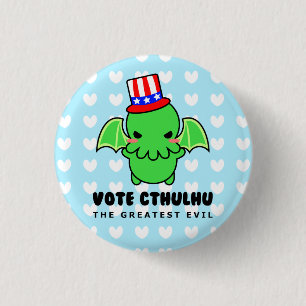 Bóton Redondo 2.54cm Vote em Cthulhu para Presidente Button