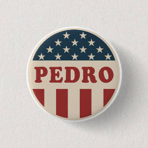 Bóton Redondo 2.54cm Vote no Pedro Clássico Retro Botão de Eleitor Amer