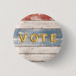 Bóton Redondo 2.54cm Voto de prancha de madeira rústica americana