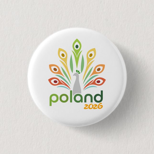 Bóton Redondo 2.54cm Warsaw Poland 2026 International Convention Pin (Frente)