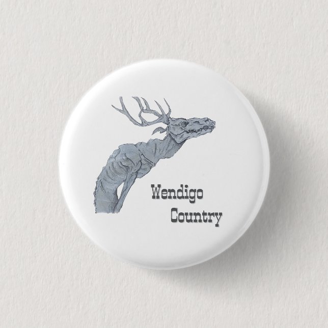 Bóton Redondo 2.54cm Wendigo Country Algonquian Folklore Button (Frente)