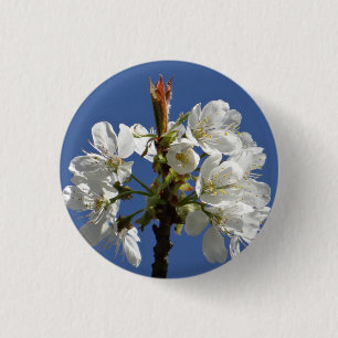 Bóton Redondo 2.54cm White Primavera Bloom