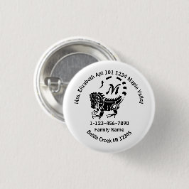 Bóton Redondo 2.54cm Wild Iguana Perdeu Endereço Doméstico Familiar