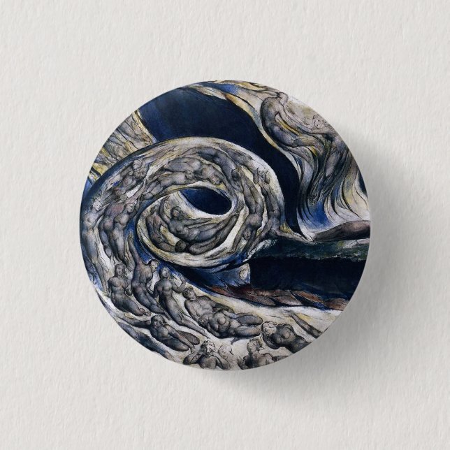 Bóton Redondo 2.54cm William Blake o botão do remoinho dos amantes (Frente)