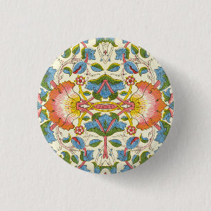 Bóton Redondo 2.54cm William Morris Loddon Blossom Padrões Florais