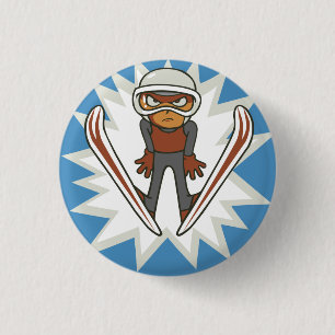 Bóton Redondo 2.54cm Winter Sports Ski Jumper Flair Pinback