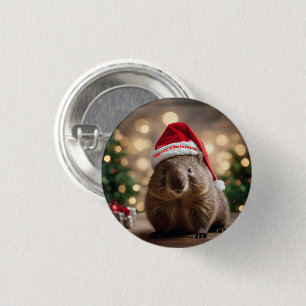 Bóton Redondo 2.54cm "Wombat Wonderland: A Cozy Christmas Eve"