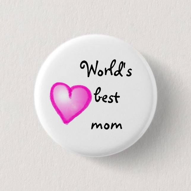 Bóton Redondo 2.54cm World's best mom button (Frente)