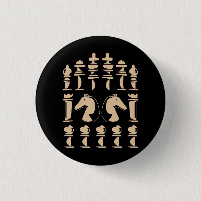 Bóton Redondo 2.54cm Xadrez:Sobre | Knight Chess Figure Chess (Frente)