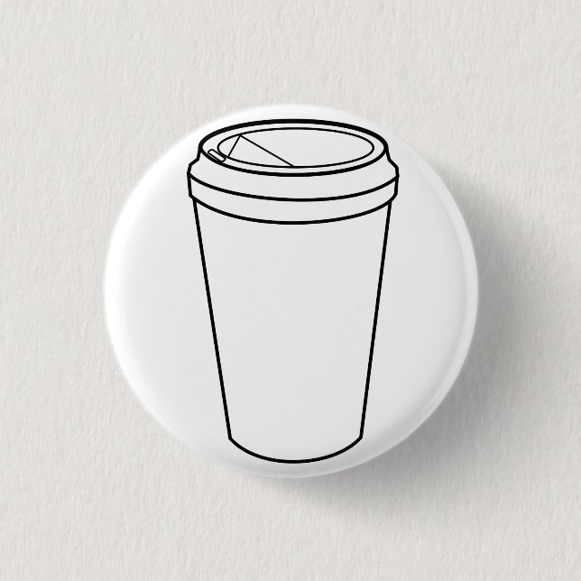 Bóton Redondo 2.54cm Xícara de Café (Papel Para Levar) (Frente)
